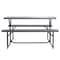 Gardenised Outdoor Woodgrain Picnic Table Set with Metal Frame, Gray QI003911GY - alternate 2